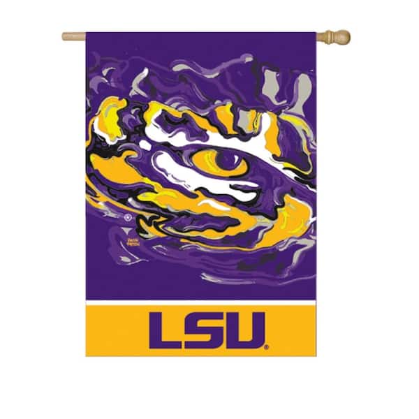 Evergreen 12.5 in. x 18 in. Louisiana State University Justin Patten Artwork Mascot Garden Flag