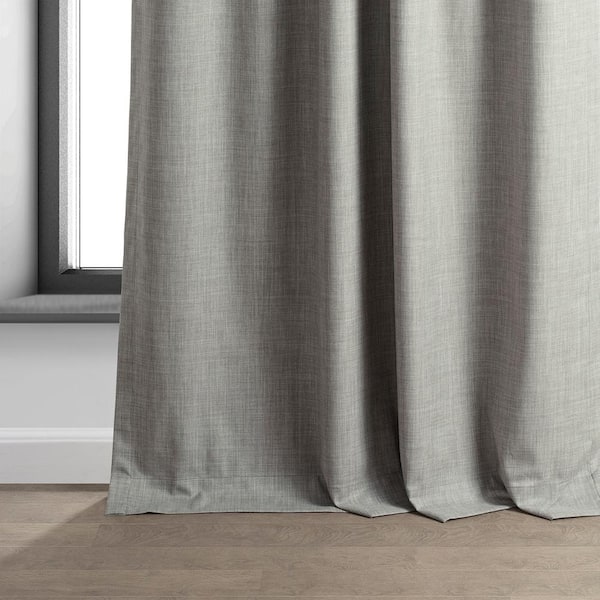 Light Beige Extra Wide Performance Linen Hotel Blackout Curtain