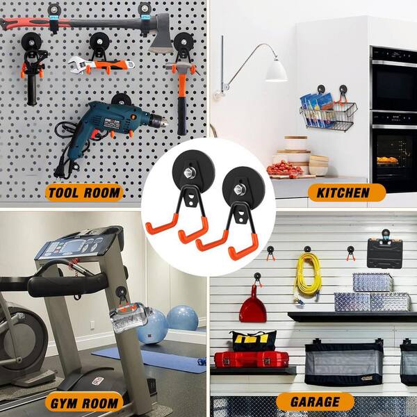 Orange Magnetic Storage Hook Heavy Duty Metal Garage Hook for