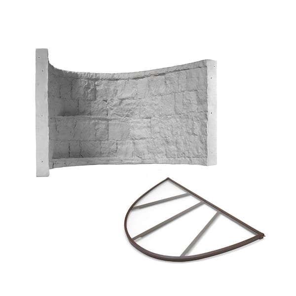 Rockwell 66 in. x 44 in. x 36 in. Grey Composite Window Well with Polycarbonate Cover