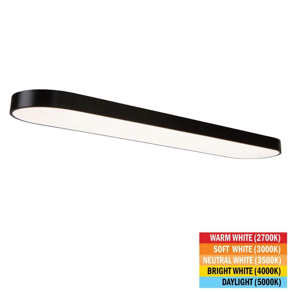 4 ft. x 10 in. Black LED Flush Mount Ceiling Light Fixture 2700K 3000K 3500K 4000K 5000K 4000 Lumens 55-Watt 120-Volt price history on PriceWatchPro