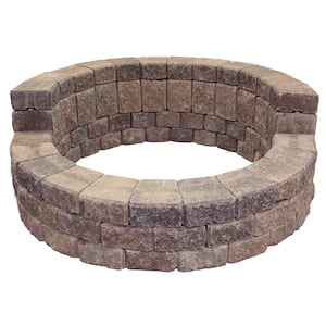58 in. x 20 in. Concrete StackStone High Back Fire Pit Kit in Northwest Blend