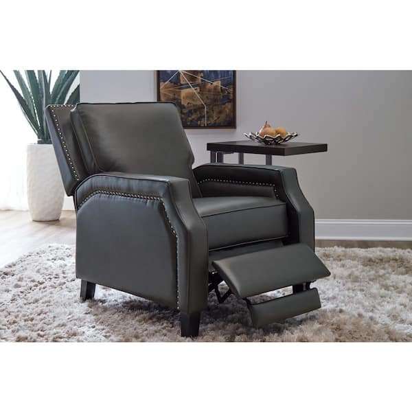 lane leather recliner with nailhead trim