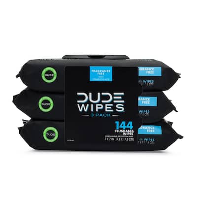 Dude Wipes Dispenser Pack Flushable Cleaning Wipes (144-Count)