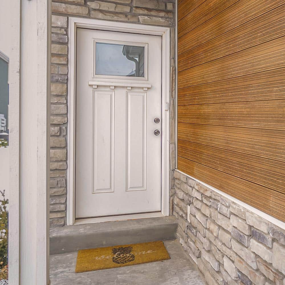 Thermally Modified Hickory Wood Grooved Siding Boards, 96" x 6.25", Brown Finish