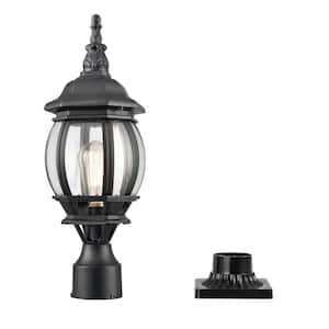 8.6 in. Black Outdoor Hardwired Lantern Wall Sconce with No Bulbs Included