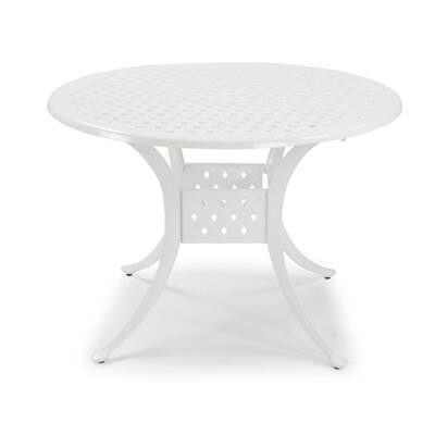 white aluminum patio set