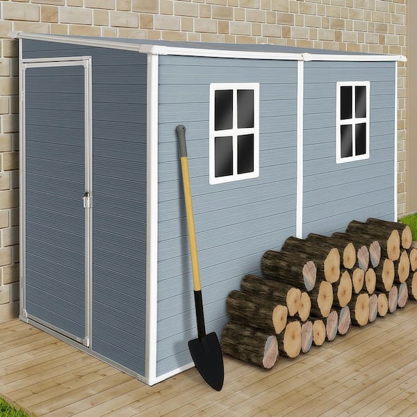ToolCat 4 x 8 ft. Outdoor Waterproof Resin Storage Shed with Floor