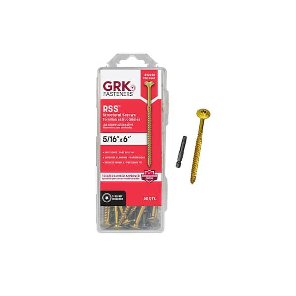 5/16 in. x 6 in. Star Drive Low Profile Washer Head Wood Screw (50-Pack)