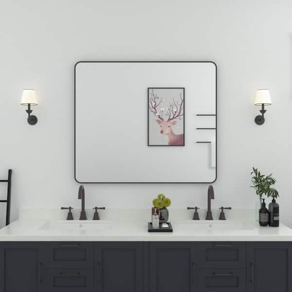 niveal 42 in. W x 36 in. H Rectangular Framed Wall Bathroom Vanity Mirror in Oil Rubbed Bronze