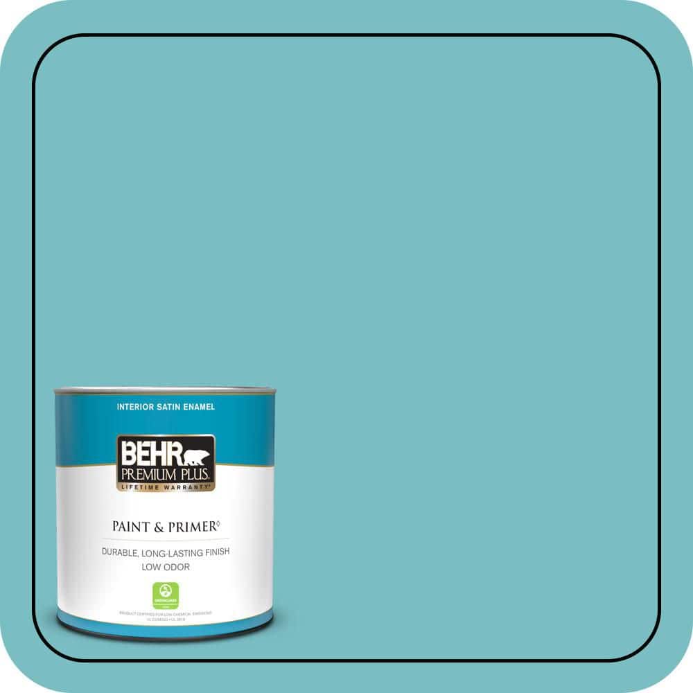 1 qt. #M460-4 Pure Turquoise Satin Enamel Low Odor Interior Paint & Primer price history on PriceWatchPro