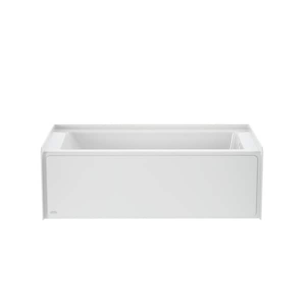 JACUZZI Signature Low Profile Rectangular 60 in. x 30 in. Whirlpool Bathtub with Left Drain in White with Heater