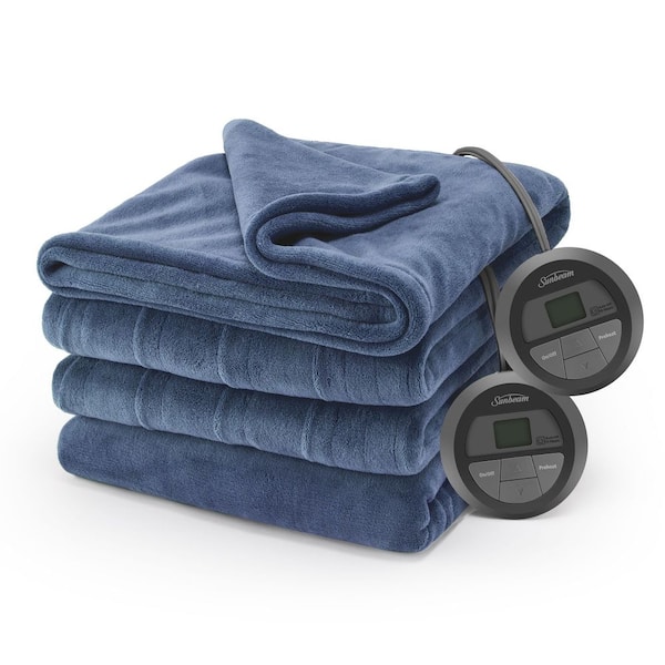 Nordic Plush Blue King Electric Blanket