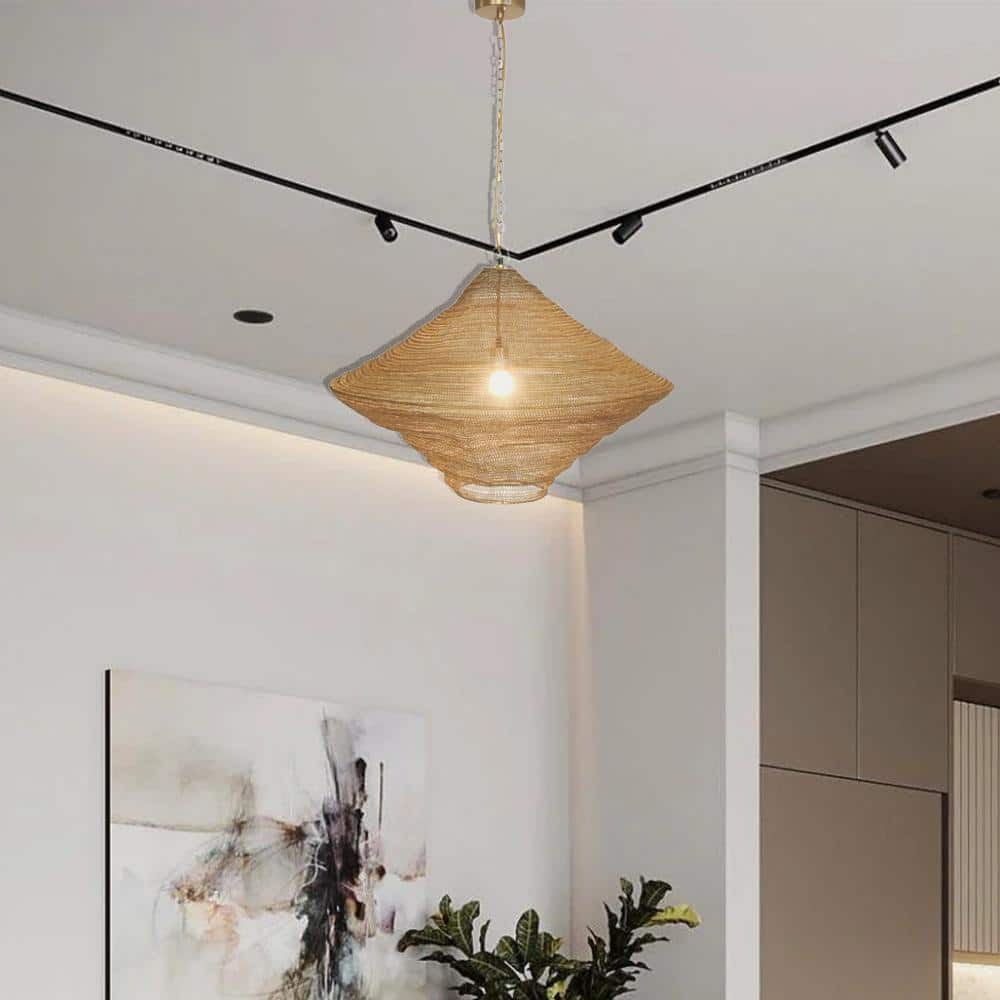 Gold Iron Mini Pendant Light with Adjustable Chain
