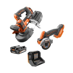 18V Cordless 2-Tool Combo Kit with Compact Band Saw, SubCompact Brushless Multi-Material Saw, 2.0 Ah Battery and Charger