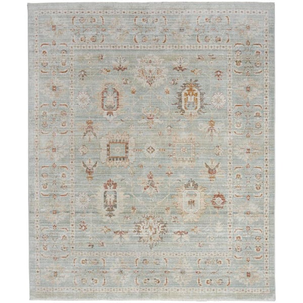 Nourison Oases Mint 9 ft. x 11 ft. Distressed Traditional Area Rug