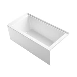Underscore 60 in. x 30 in. Soaking Bathtub with Right-Hand Drain in White, Integral Flange