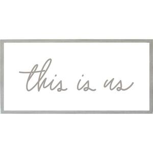 This Is Us with Raised Letters Magnet Board, Warm Gray Frame, Magnetic Memo Board