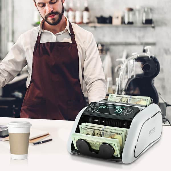 Money Counter Machine, Bill Counter with UV, MG, IR and DD, USD and EUR Cash Counting Machine Food Vacuum Sealer White