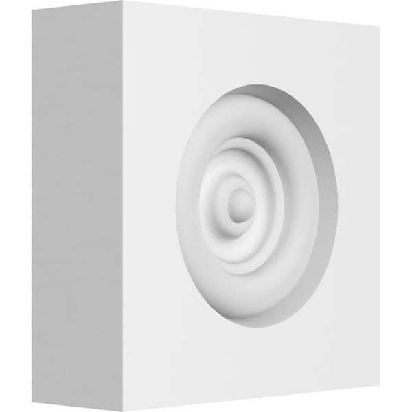 Ekena Millwork 3 in. W x 3 in. H x 1 in. P Standard Sedgwick Bullseye Rosette with Square Edge (2-Pack)