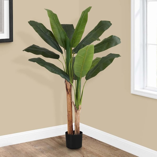 Unbranded 4.6 ft. Artificial Plant Banana Tree Faux Potted Tree with Realistic Trunk and Leaves for Home Decor