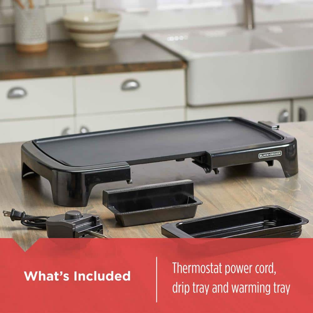 Family Sized Electric Griddle with Warming Tray