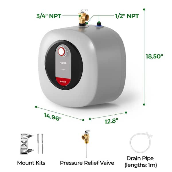 Etank 40 4 Gal. Compact 1440-Watt Element Point of Use Mini-Tank Electric Water Heater Under Sink with Warranty Offered