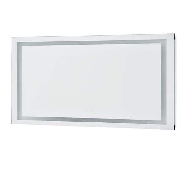 JimsMaison 72 in. W x 36 in. H Large Rectangular Frameless Anti-Fog Wall Mount Bathroom Vanity Mirror