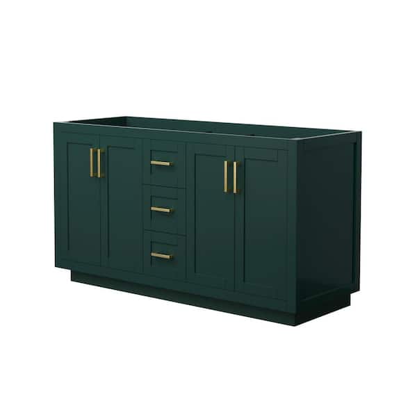 Wyndham Collection Miranda 59.25 in. W x 21.75 in. D x 33 in. H Double Bath Vanity Cabinet without Top in Green