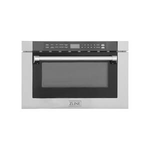 24 in. Width 1.2 cu.ft. Stainless Steel 1000-Watt Built-in Microwave Drawer with a Traditional Handle
