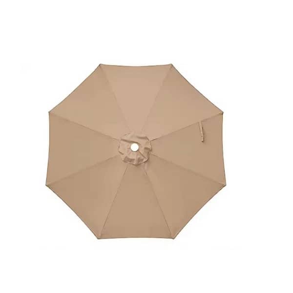ESILOO 9 ft. Patio Umbrella Replacement Canopy-Durable, Waterproof and UV Resistant Outdoor Market Umbrella, Tan Cover