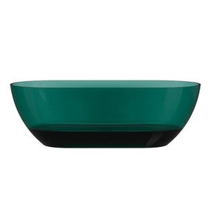 69 in. x 30 in. Freestanding Soaking Resin Bathtub with Center Drain in Transparent Green