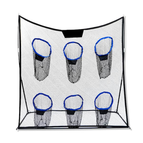 6.9 ft. Portable Football Training Net in Black With 6 Targets and Carry Bag