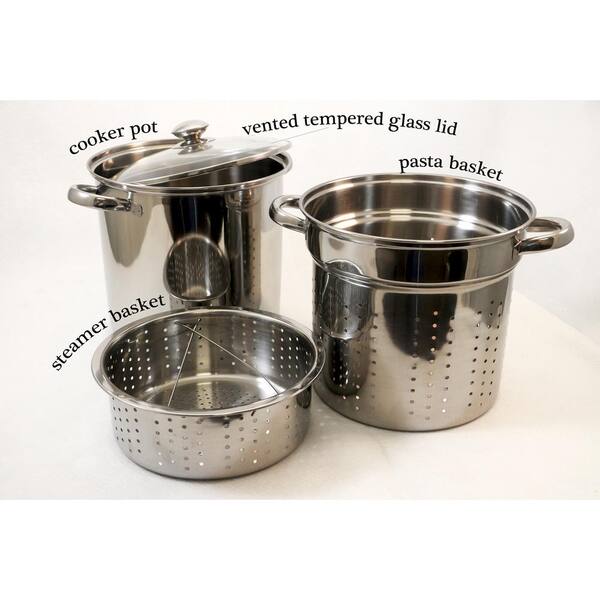 ExcelSteel 4-Piece 8 Qt. Professional 18/10 Stainless Steel