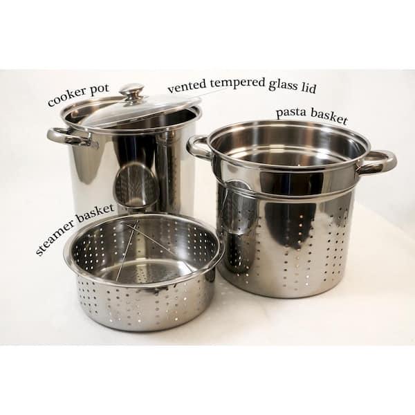 ExcelSteel 4-Piece 12 Qt. Professional 18/10 Stainless Steel