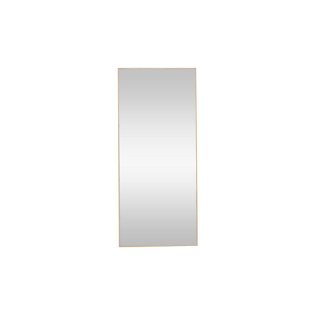 Gold 13.8 in. W x 48 in H Rectangle Metal Full Length Mirror Exquisite Prac