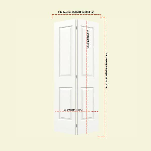 JELD-WEN 36 in. x 80 in. Carrara 2 Panel Hollow Core White Painted