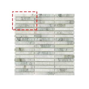Stacked Green 6 in. x 6 in. Polished Natural Marble Mosaic Tile (0.25 sq. ft./Case)