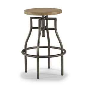 Portman 26 in. H x 18 in. W Light Brown Metal and Wood and Metal Adjustable Bar Stool