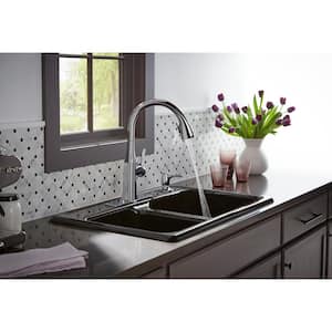 Rubicon Single-Handle Pull-Down Sprayer Kitchen Faucet in Polished Chrome