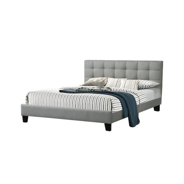 Grey Fabric Upholstered Full Size Bed