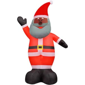 12 ft. x 6 ft. Pre-Lit Tall African American Santa Claus Christmas Inflatable with Storage Bag