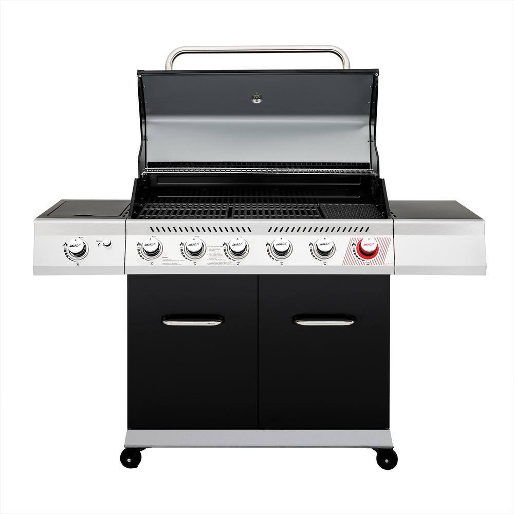 Royal Gourmet Black 6-Burner Propane Gas Grill with Side Burner