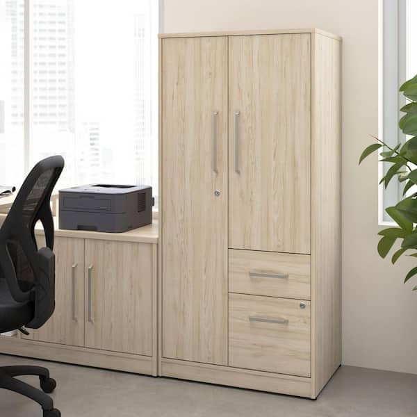 Vista Natural Elm 61 in. Accent Storage Cabinet with Drawers