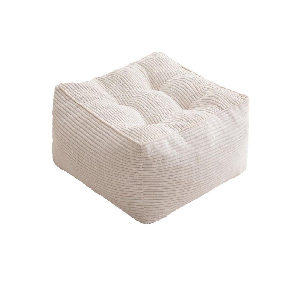 21.7 x 21.7 in. Beige Square Outdoor Pouf with Foam Chunk Filling, Furry and Fluffy Foot Rest for Living Room price history on PriceWatchPro