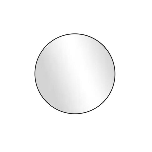 Unbranded 39 in. W x 39 in. H Round Metal Framed Wall Bathroom Vanity Mirror in Black