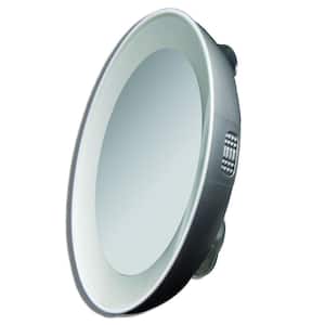 15X LED Lighted Next Generation Spot Makeup Mirror in Silver