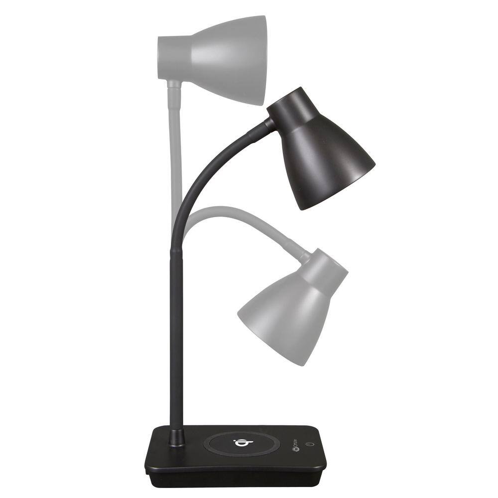 Black Adjustable LED Desk Lamp with Wireless Charging Base