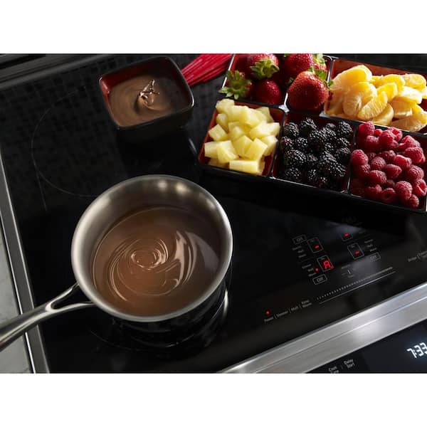 Kitchenaid 7 1 Cu Ft Slide In Induction Range With Self Cleaning Convection Oven In Stainless Steel Ksib900ess The Home Depot