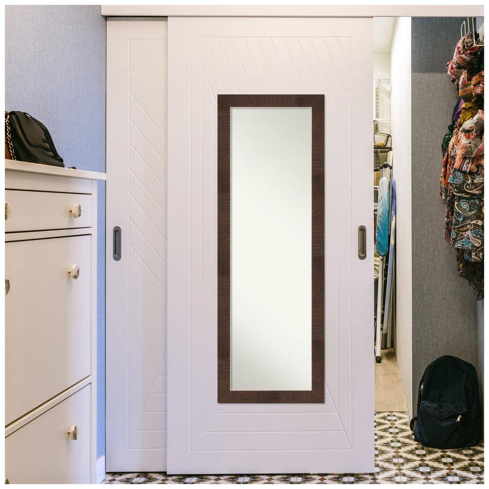Wildwood Silver and Walnut Full Length Wood Bathroom Mirror